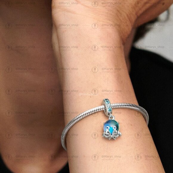 Pandora Murano Glass Cute Octopus Dangle Charm - Picture 2 of 2